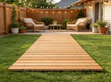 8 ft L x 17 in Wooden Garden Pathway, Decorative Wooden Walkway for Backyard & Wedding Party 74122955