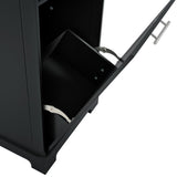 K&K Fluted Kitchen Island with Trash Can Storage Cabinet, Power Outlet, Internal Storage Rack, N707P221571B