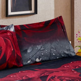 ZUN 3D Sheet set 4 Pieces Rose Love Romantic Moment Print Sheet Set with Microfiber Fabric and Filling 47040577