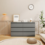 ZUN Grey Large 6 drawers chest of drawer dressers table W1320141589