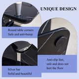 Modern minimalist black MDF pattern sticker pattern MDF rectangular coffee table. Add a peaceful and W1151P243154