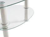 Dual Fishtail Style Tempered Glass Coffee Table clear 40751609