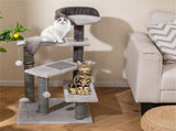 37" tall Cat Stairs with Scratching Mats - 3-Tier Perches, Spring Ball & Dangling Toys for Cats 86592329