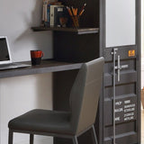 Grey and Gunmetal Chair with Metal Leg B062P209147