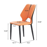 Dining Chairs Set of 2, Modern Design Home Chairs, PU Leather Metal Dining Chairs for Kitchen Dining W2700P236070