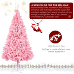 ZUN 6 FT Artificial Christmas Tree, Unlit Christmas Pine Tree with 1000 Branch Tips and Sturdy Metal 90742288