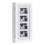 ZUN Simple PVC Wood Grain Coating Photo Storage Damp-proof Jewelry Mirror Cabinet White 43628308