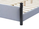 48-inch Striped Rubberwood Upholstered Bed,King N769P364062B