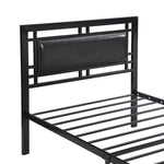 ZUN Twin Size metal bed Sturdy System Metal Bed Frame ,Modern style and comfort to any bedroom ,black W311109646