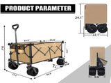 Collapsible Folding Wagon, Push Pull Foldable Beach Wagon Cart W321P189915