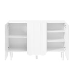 ZUN ON-TREND Cream Style Minimalist Shoe Cabinet with 5 Solid Wood Legs, Sideboard Buffet Cabinet with N721P180695K