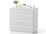 Handleless Grille-Finished 4-Drawer Bedside Table P2 Particleboard MDF & Melamine Veneer 28721964