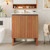 30" Modern Bathroom Vanity with Ceramic Sink, Vintage Minimalist Bathroom Vanity Cabinet, 45 Degrees N817P245325N