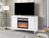 TV Stand With Electric Fireplace in White B00969706