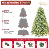 Artificial 4ft Blue green Tint Christmas Tree with 592 PE/PVC Mixed Branch Tips, 150L warm white 89924000