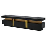 ZUN ON-TREND Luxury TV Stand High Gloss Faux Marble Top for TVs Up to 78'', Rectangle Media Console WF323980AAB