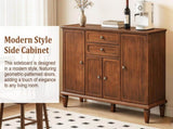 Sideboard Buffet Cabinet with 4 Doors & 2 Drawers, Vintage Wooden Credenza with Adjustable Shelves, W3720P568491