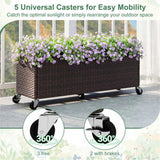 Mobile Elevated Planter - 5 Smooth Casters, Soil Leak-Proof Liner, 132lbs Load, Balcony/Patio/Living 63242595