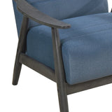 Casual Transitional Accent Chair 1pc Blue Fabric Upholstery Dark Gray Frame Solid Wood Living Room B011P182646