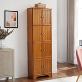 ZUN 72.4" Tall Storage Cabinet Tall Storage Cabinet with 8 Doors and 4 Shelves ,Bookshelf Living Room, W1758P211012