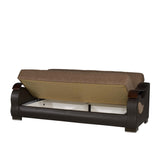 PrimeNest Urbanova Collection Upholstered Convertible Sofabed with Storage, Brown B030P286560