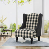 TODDMAN HI-BACK CLUB CHAIR, High-Back Fabric Club Chair, Black Checkerboard and Dark Charcoal 28D x 64469.00BLKCHKDCHAR
