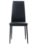 ZUN Modern Style Black Metal Finish Side Chairs 2pc Set Faux Leather Upholstery Contemporary Dining Room B011P156153