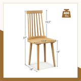 2 PCS Dining Chairs with High Spindle Back and Natural Rubber Wood Legs 72034592