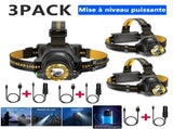 USB Rechargeable LED Headlamp 3-Modes Adjustable Camping Hiking Headlight W/Car ChargerUSB 26012509