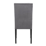Cobre Contemporary Velvet Dining Chair with Nailhead Trim, Set of 2, Gray T2574P164559
