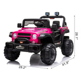 ZUN BBH-016 Dual Drive 12V 4.5A.h with 2.4G Remote Control off-road Vehicle Rose Red 13861835