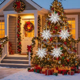 6PCS Set 6.1" Christmas Tree Decorations Snowflake Hanging Ornaments Holiday Party Supplies, Rustic 12994101