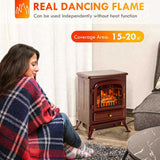 22" Electric Fireplace Heater, Freestanding Fire Place Stove with Realistic LED Flames and Logs, and 13981380