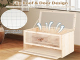 Fir Wood Hamster Cage with Flip Roof, Multi-Ladder Activity Areas for Guinea Pigs Hedgehogs 89026403