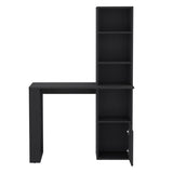 Writing Desk With Bookcase and Cabinet, Black B097120596