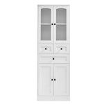 ZUN Tall Bathroom Storage Cabinet, Cabinet with Four Doors and Drawers, Adjustable Shelf, MDF Board, N725P186647W