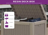 31 Gallon Resin Outdoor Deck Box, Lockable Waterproof UV Resistant Storage Container for Patio 63462319