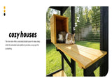 Cat Catio Outdoor Cat Enclosure for Multiple Indoor Outdoor Cats, Large Wooden Walk-in Cat House W3166P475540