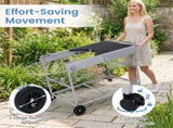 Outdoor Grill Cart for 18-22 Inch Kettle Grills, Metal BBQ Stand with Lid Holder & Storage Rack 76162891