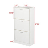 ZUN Shoe cabinet, with 3 upside down drawers, modern design, slender hidden shoe cabinet, can be placed W679P154754