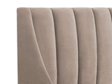 Aspen Vertical Tufted Modern Headboard Platform Bed Set, Queen, Mink Beige Performance Velvet B2719P238510