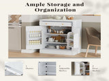 TOPMAX Modern Freestanding Kitchen Pantry,Buffet Food Storage, Coffee Bar N717P221574K