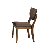 Set of 2pc Side Dining Room Walnut Finish Solid wood Dark Chocolate Fabric Upholstered Modern B011P214576