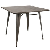 Oregon 36" Industrial-Farmhouse Dining Table in Antique and Espresso by LumiSource B202P223352