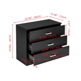 Modern Simple 3-Drawer Table Nightstand Dresser Black 39538677