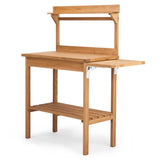 Outdoor Garden Potting Bench Table with Folding Pallet, Wooden Horticulture Planting Worstation with 24967245