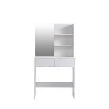 ZUN Vanity desk with mirror, dressing table with 2 drawers, white color 74296764