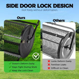 24 inch Compost Spreader for Lawn, Garden Peat Moss Roller with Double Side Latches, Powder Coated 66375361