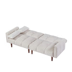 ZUN Convertible Futon Sofa Bed, Adjustable Couch Sleeper, Modern Fabric Linen Upholstered Futon Sofa bed W1123104795