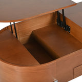 47.2''Lift Top Coffee Table with 360-degree Marble-patterned rotating tray,Hidden Compartment, 00209134